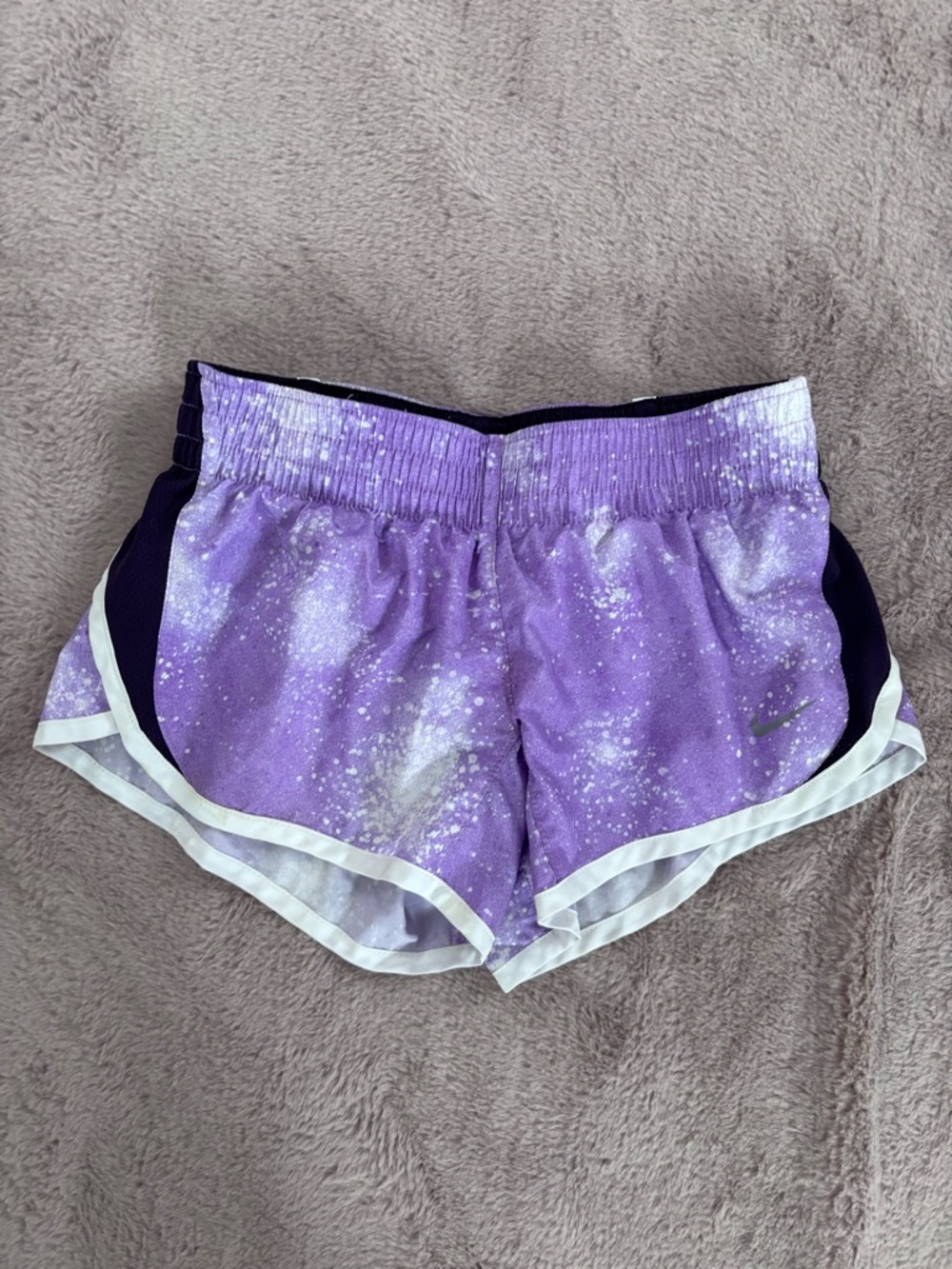 Nike Purple Galaxy Print Athletic Running Shorts
